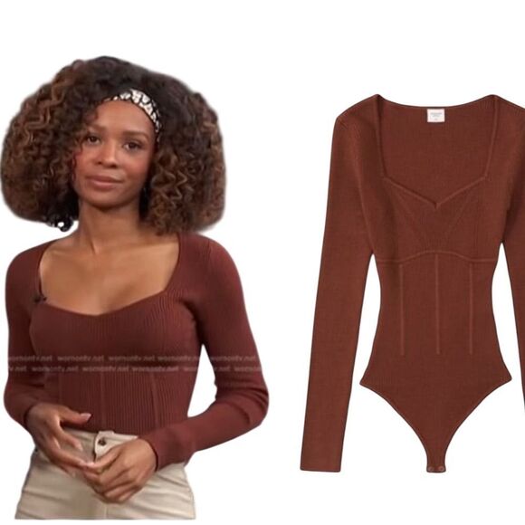 Abercrombie & Fitch Tops - Abercrombie & Fitch Chocolate Ribbed Bodysuit thong, extra large cotton